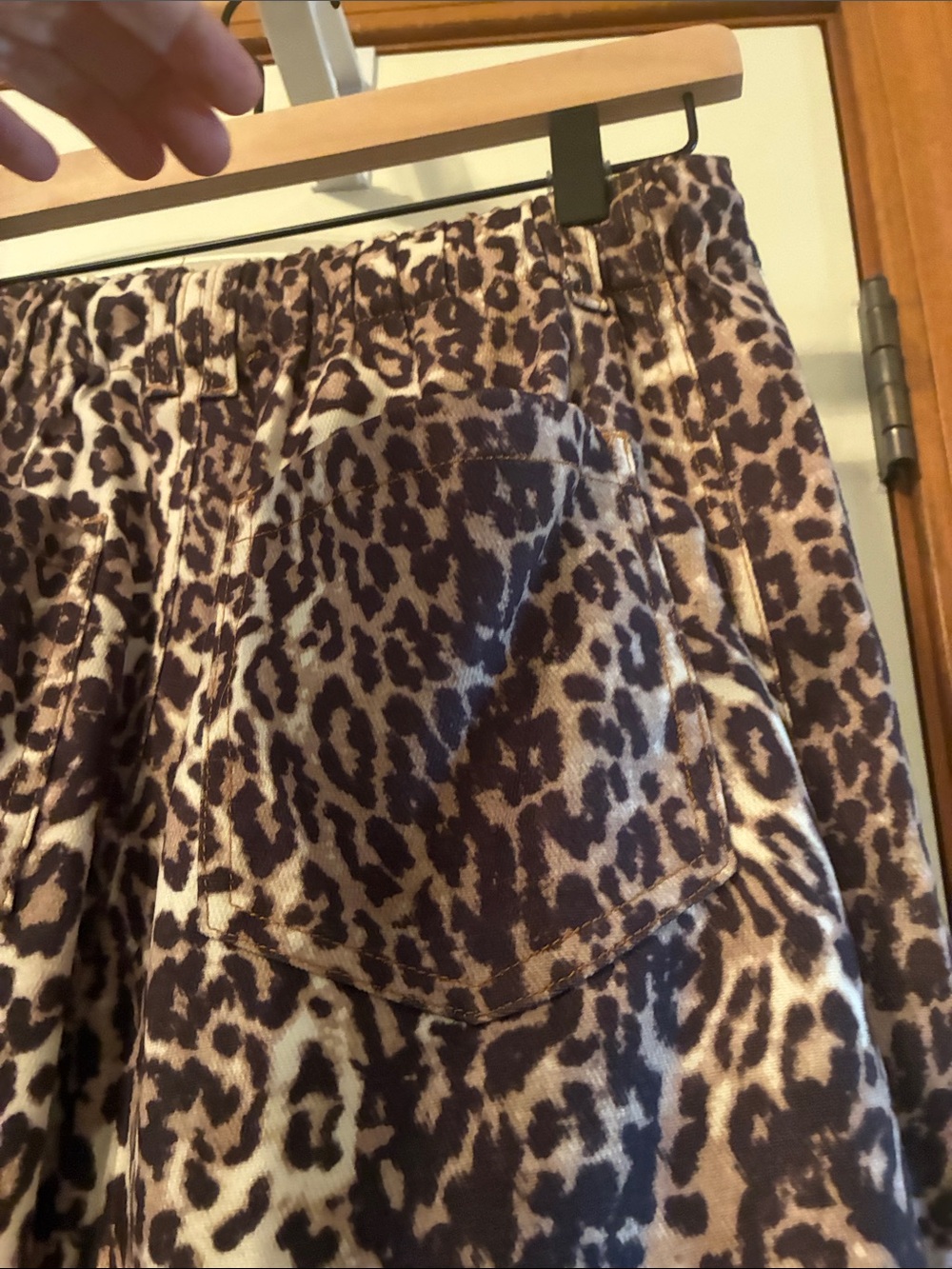 Maeve Leopard Wide-Leg Pants with Cream Crochet Side Stripes - Picture 7 of 7